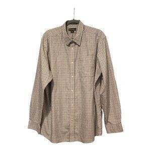 Eddie Bauer Long Sleeve Button Shirt Black & Red Plaid Men's Size XL